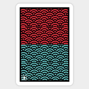 Retro Japanese Clouds Pattern RE:COLOR 19 Sticker